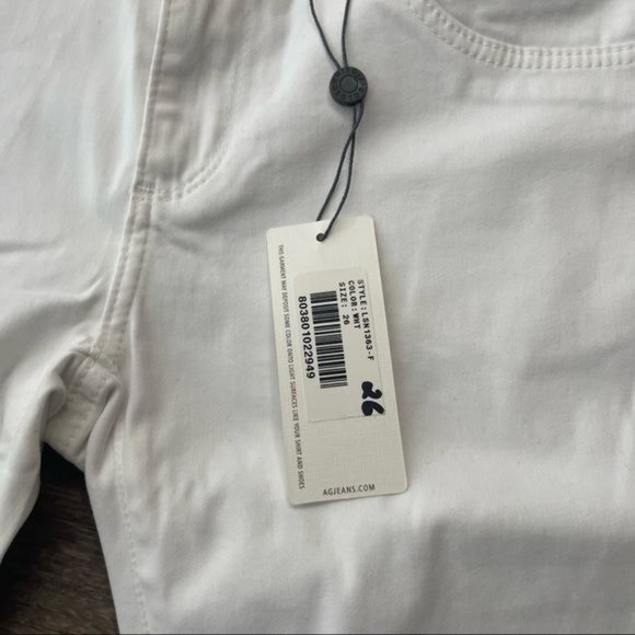 AG Adriano Goldschmied Stilt Crop Pants White Soft to Touch Mid Rise Pants - Picture 7 of 12